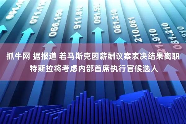 抓牛网 据报道 若马斯克因薪酬议案表决结果离职 特斯拉将考虑内部首席执行官候选人
